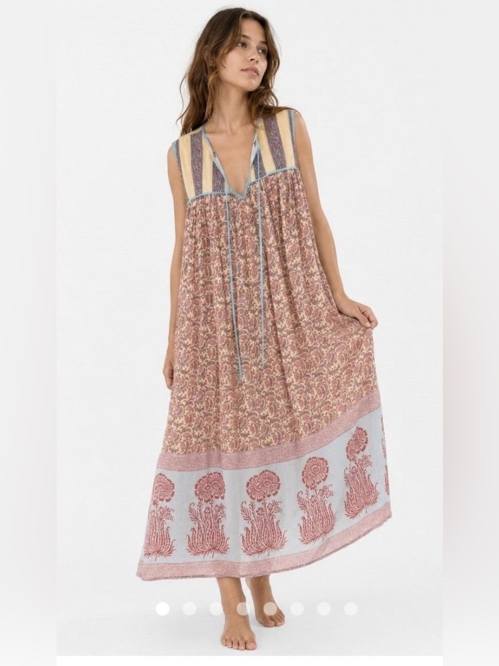 Daughters of India Aahna Sleeveless Dress Maxi NWT